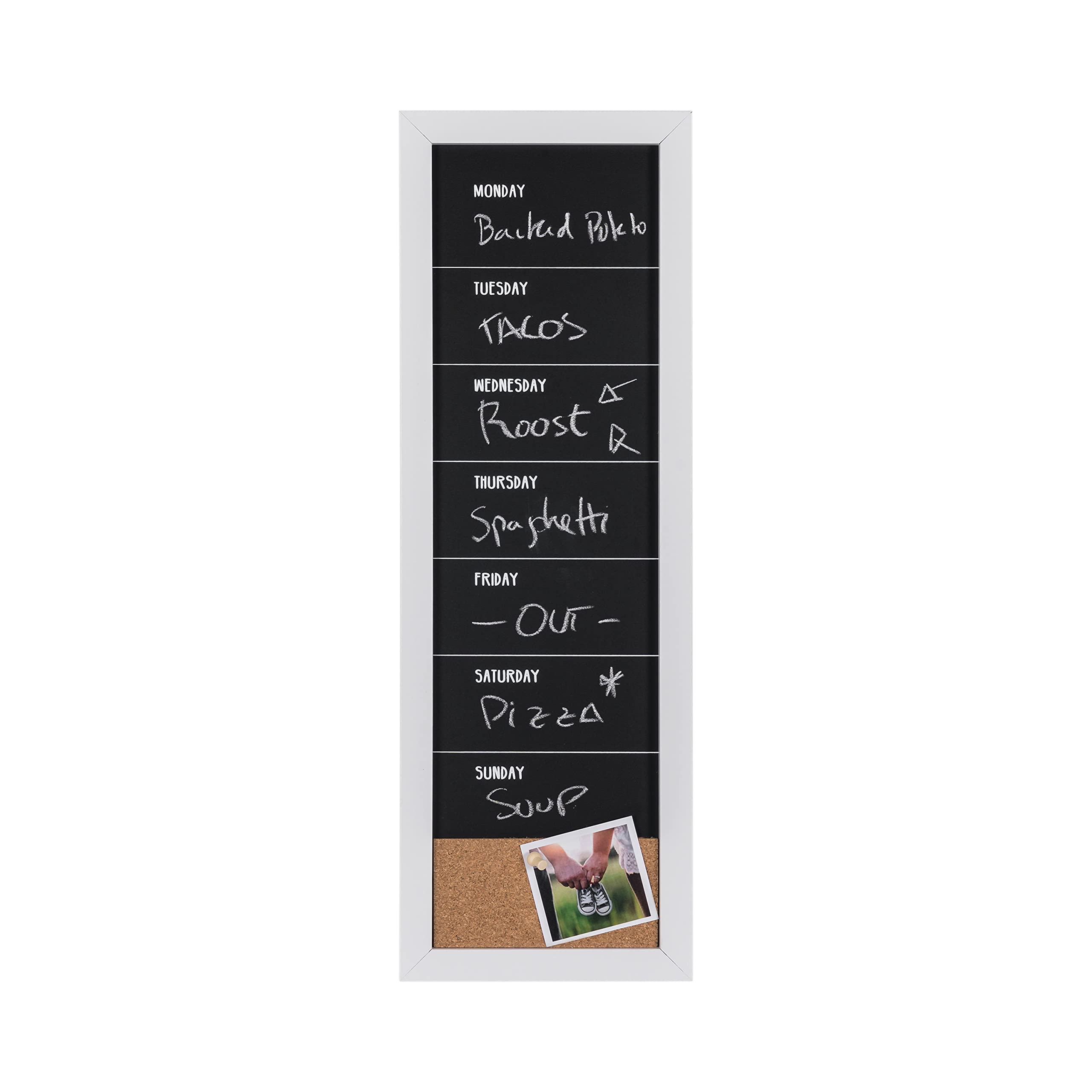 bi-office-maya-tableau-noir-craie-planificateur-hebdomadaire-20-x-60-cm-cadre-bl image 1