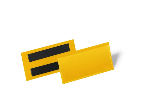 durable-duraplus-pochette-porte-tiquette-magn-tique-100-x-38-mm-jaune-bo-te-de-5 image 1