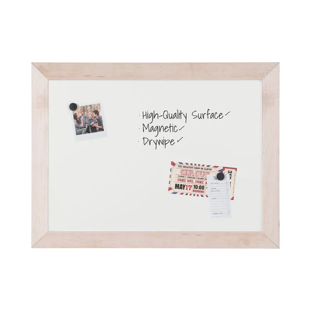 bi-office-kamashi-tableau-blanc-magn-tique-90-x-60-cm-cadre-bois-blanc image 1
