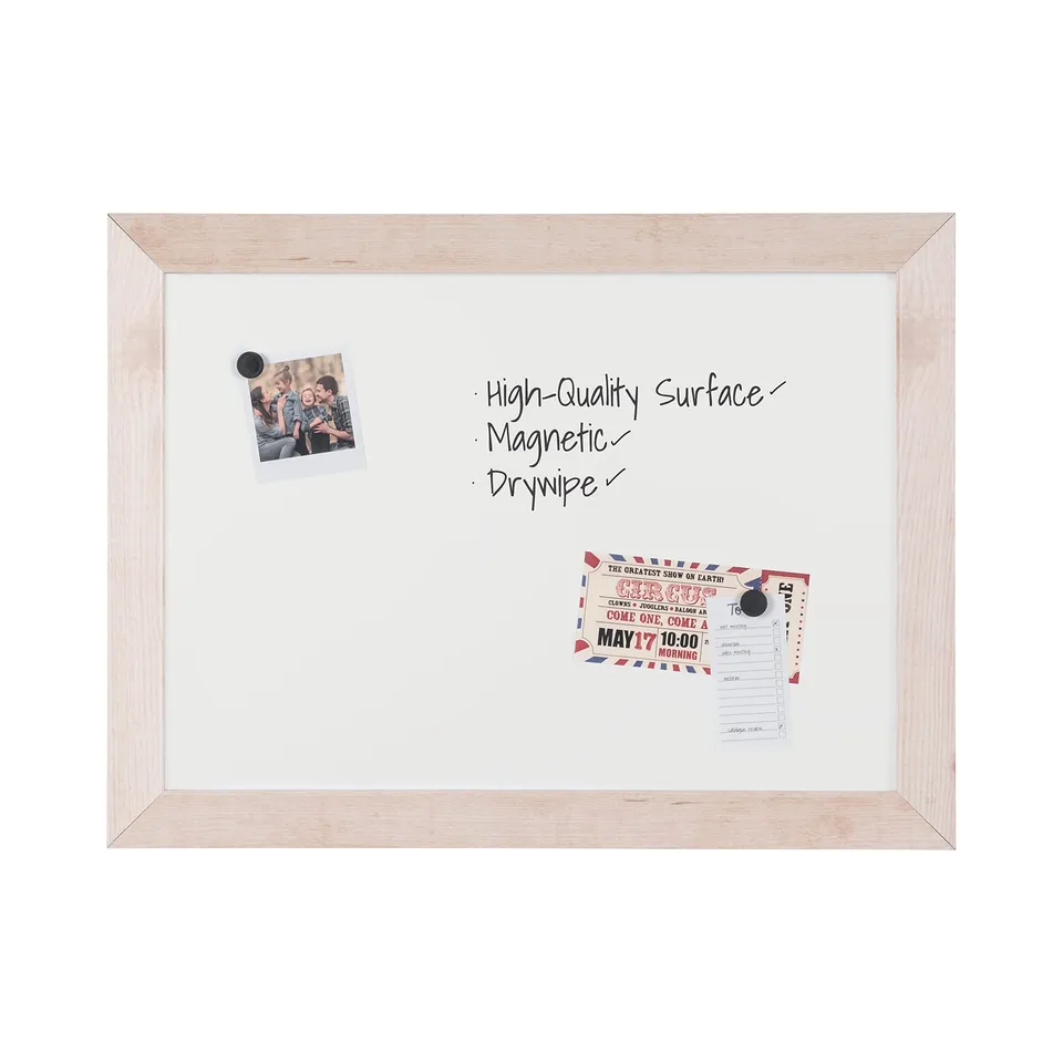 bi-office-kamashi-tableau-blanc-magn-tique-90-x-60-cm-cadre-bois-blanc image 1