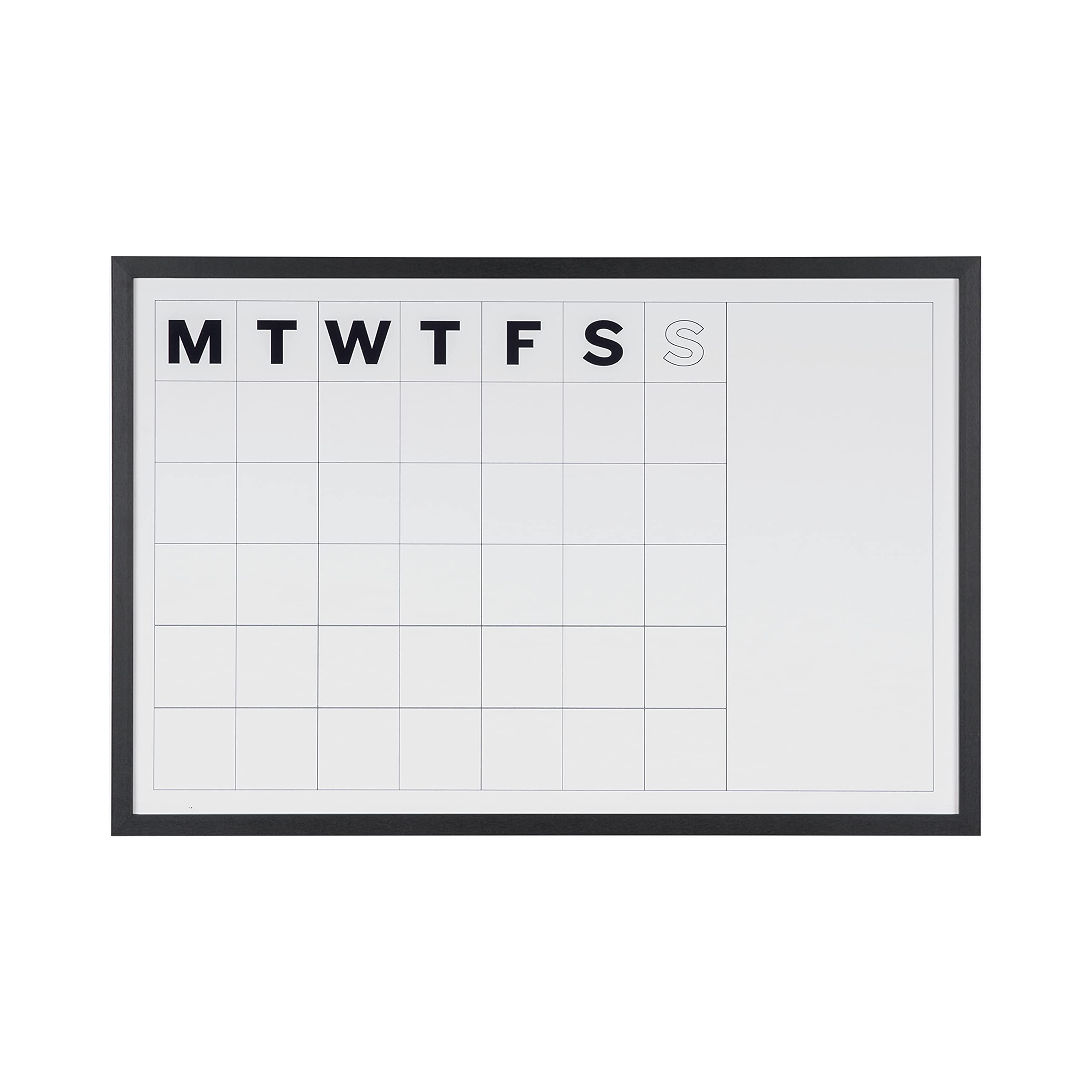 bi-office-planning-agenda-mensuel-magn-tique-tableau-90-x-60-cm-cadre-noir image 1