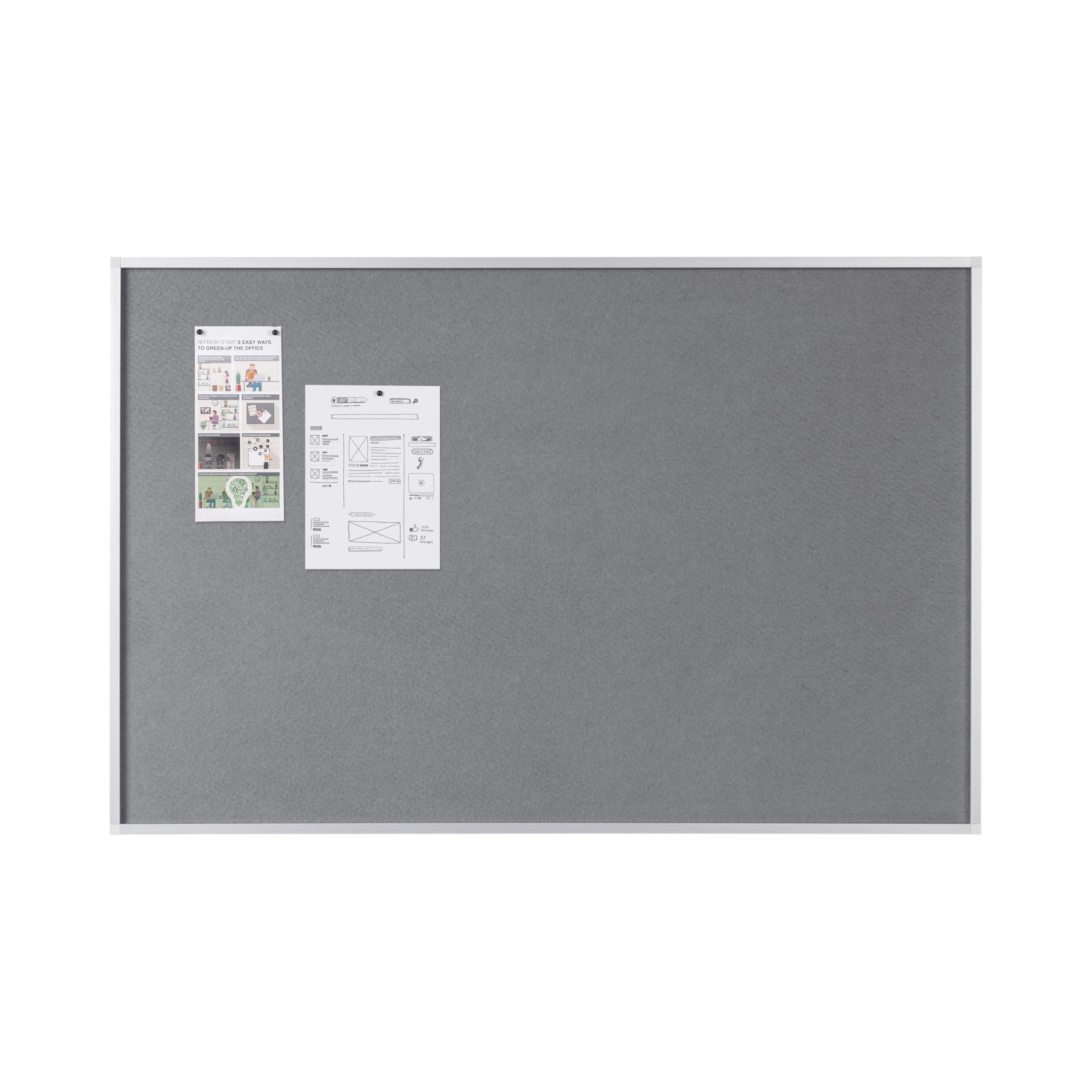 bi-office-maya-new-generation-tableau-d-affichage-feutre-gris-1200-x-900-mm image 1