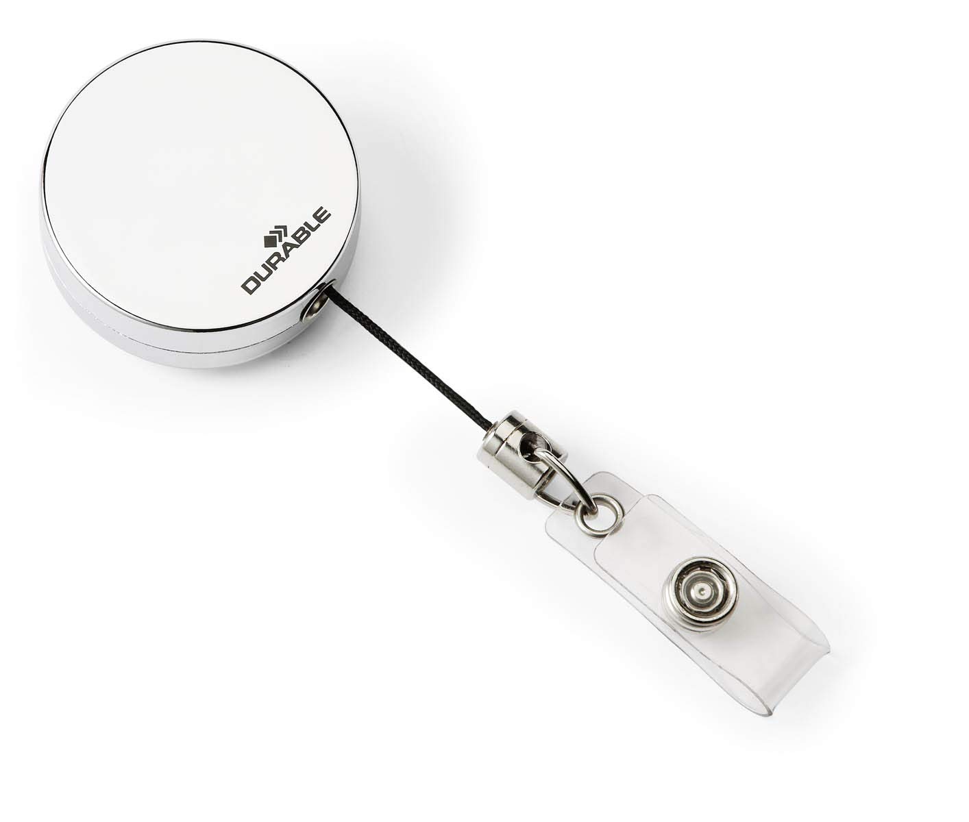 durable-enrouleur-de-badge-m-tal-chrom-cordon-80-cm-bo-te-de-10 image 1