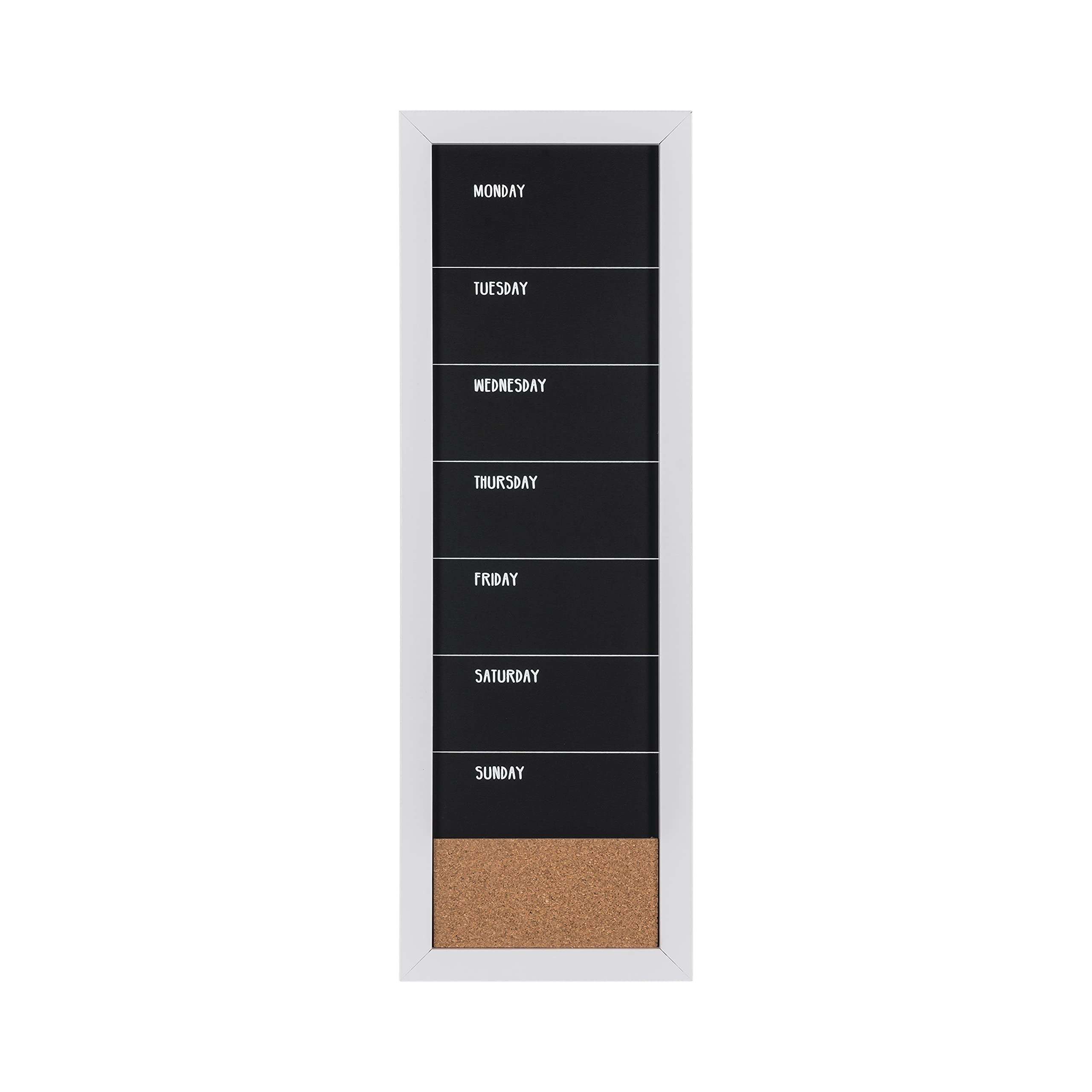 bi-office-maya-tableau-noir-craie-planificateur-hebdomadaire-20-x-60-cm-cadre-bl image 2