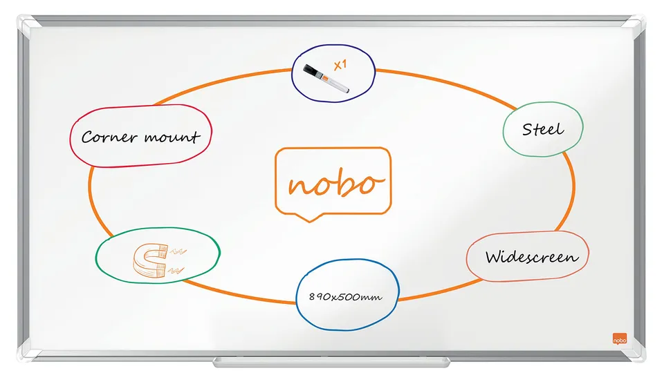 nobo-premium-plus-tableau-blanc-acier-magn-tique-widescreen-890-x-500-mm image 1