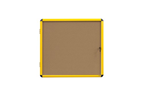 bi-office-vitrine-d-int-rieur-aluminium-jaune-4x-a4-fond-li-ge image 3