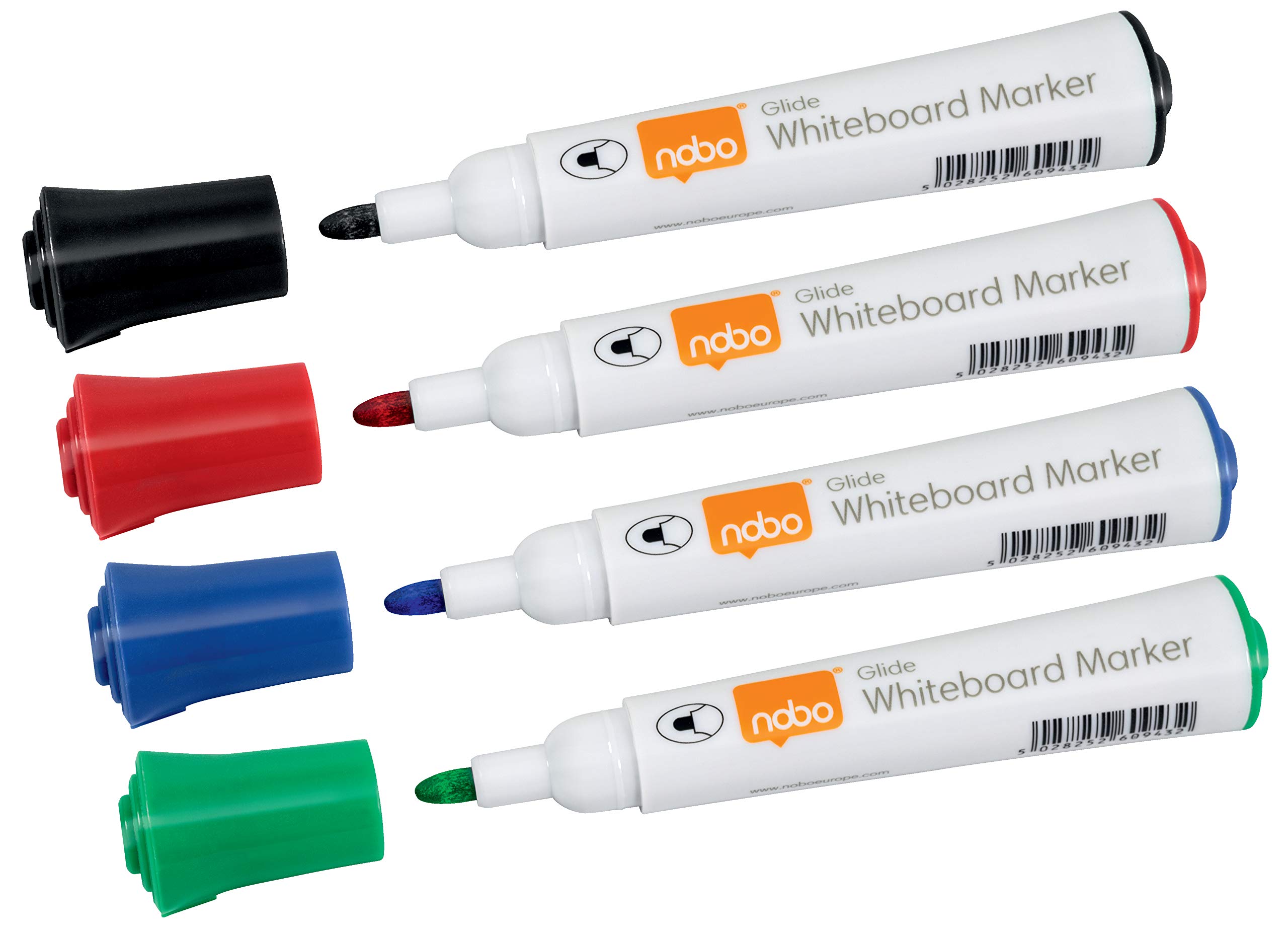 nobo-glide-marqueurs-effa-ables-tableau-blanc-pointe-ogive-2mm-lot-de-4-1902096 image 2