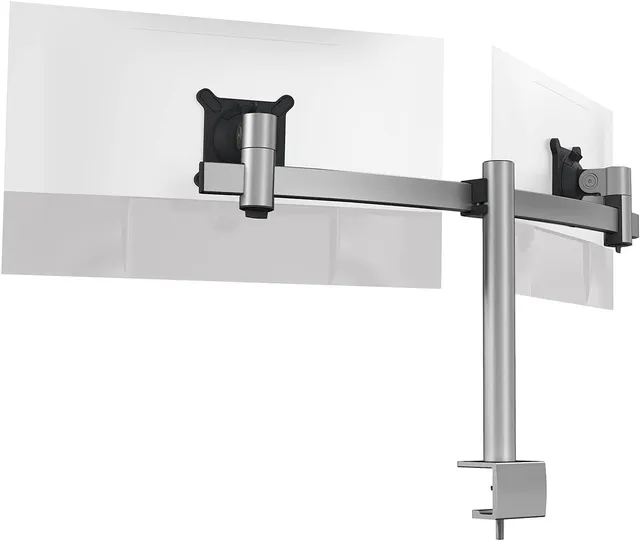 durable-508523-support-double-cran-pro-21-27-pouces-vesa-75-100-pince-argent image 1