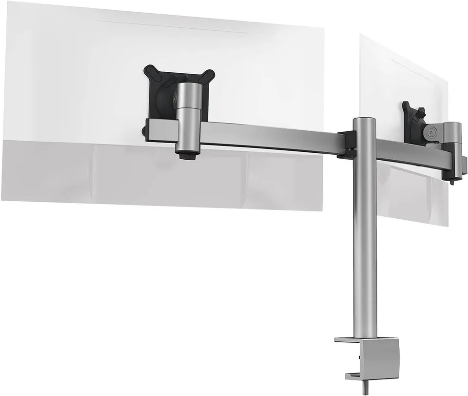 durable-508523-support-double-cran-pro-21-27-pouces-vesa-75-100-pince-argent image 1