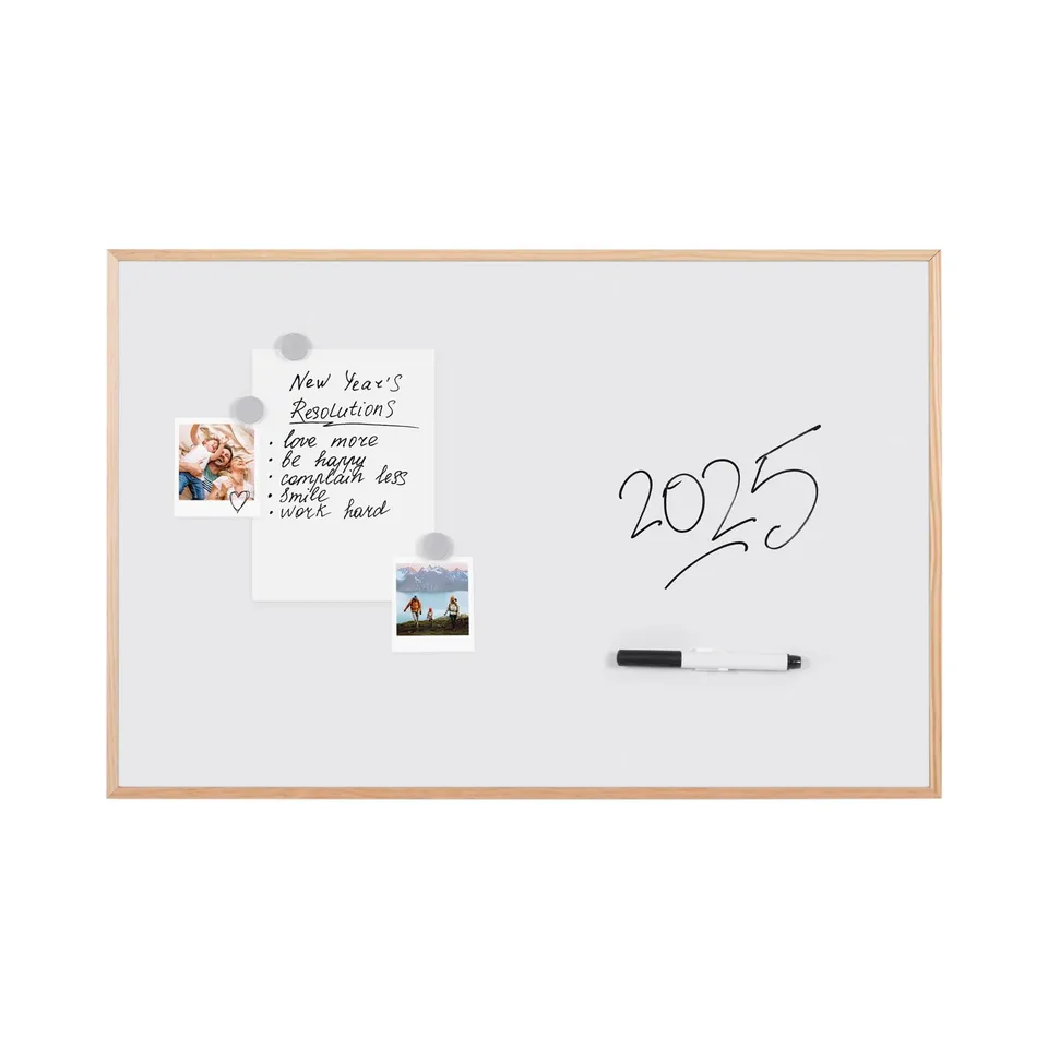 bi-office-new-basic-tableau-blanc-magn-tique-cadre-bois-pin-585-x-385-mm-naturel image 1