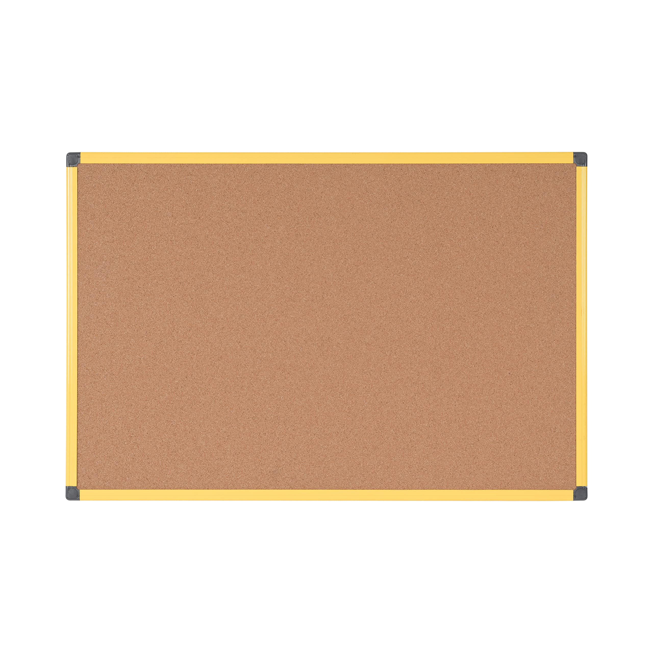 bi-office-maya-tableau-d-affichage-li-ge-90-x-60-cm-cadre-aluminium-jaune image 2