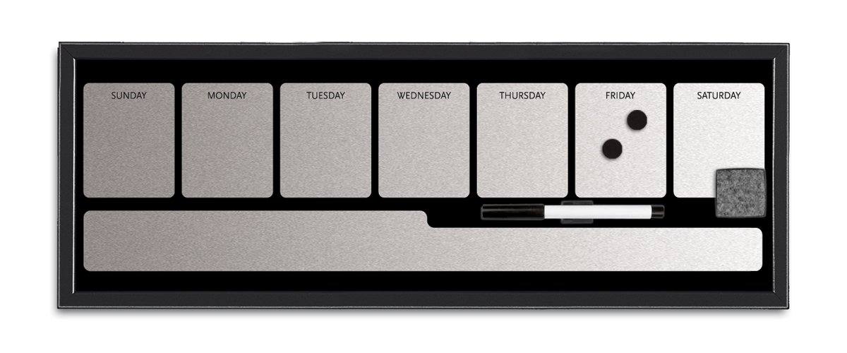 bi-office-maya-tableau-planning-semainier-horizontal-60-x-20-cm-cadre-noir image 1