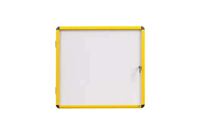 bi-office-exhibit-vitrine-d-int-rieur-murale-6-x-a4-cadre-aluminium-jaune-fond-m image 1