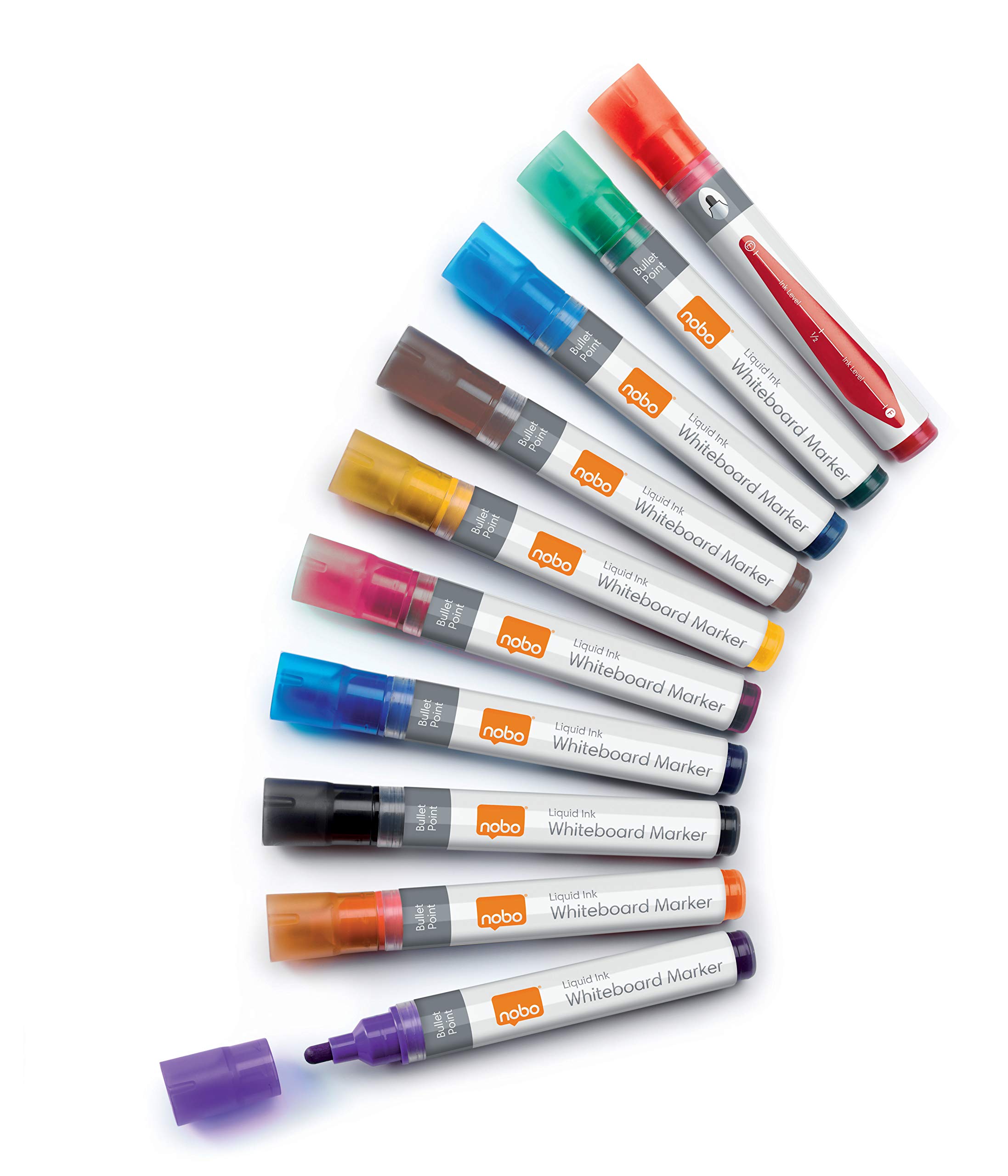 nobo-liquid-ink-1915381-marqueurs-tableau-blanc-pointe-ogive-3-mm-lot-de-10-coul image 1