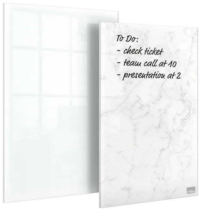 nobo-lot-de-2-mini-tableaux-effa-ables-en-verre-sans-cadre-230-x-152-mm-2-feutre image 1