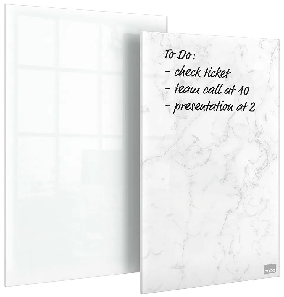 nobo-lot-de-2-mini-tableaux-effa-ables-en-verre-sans-cadre-230-x-152-mm-2-feutre image 1