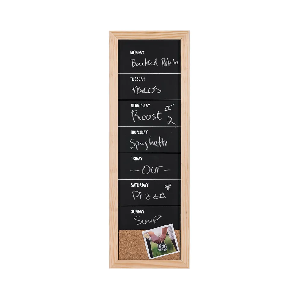 bi-office-maya-tableau-noir-craie-planificateur-hebdomadaire-20-x-60-cm-cadre-pi image 1