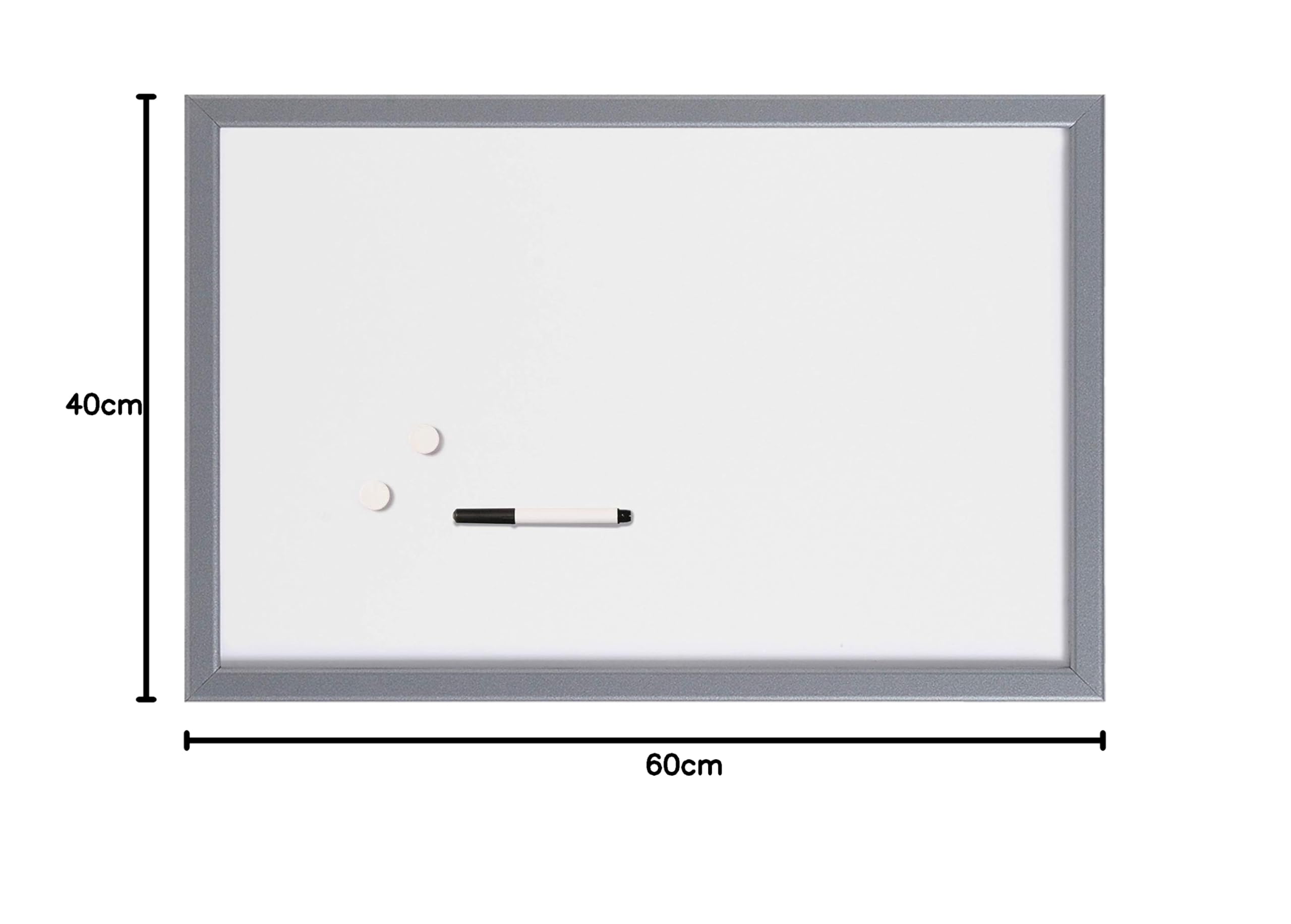 bi-office-maya-tableau-blanc-laqu-magn-tique-40-x-60-cm-cadre-argent image 3