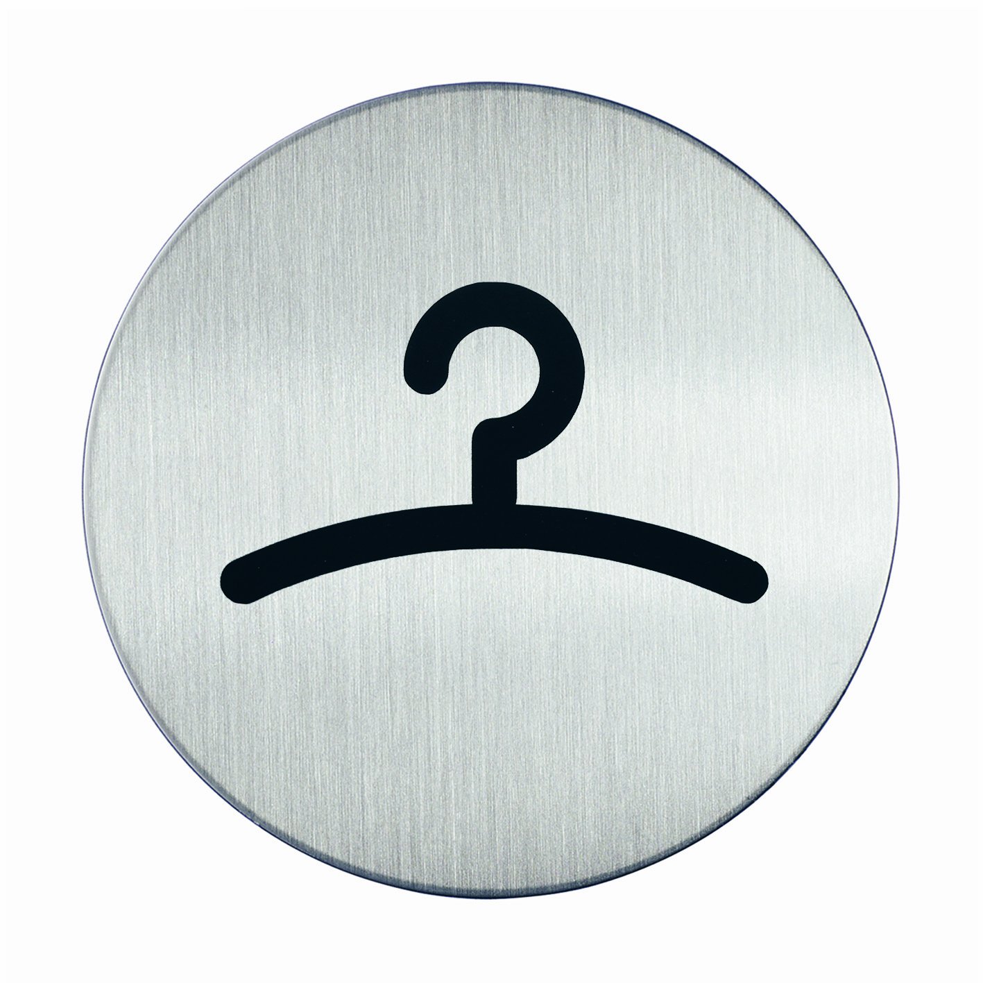 durable-491423-plaque-d-information-pictogramme-rond-vestiaire-83-mm-acier-bross image 1