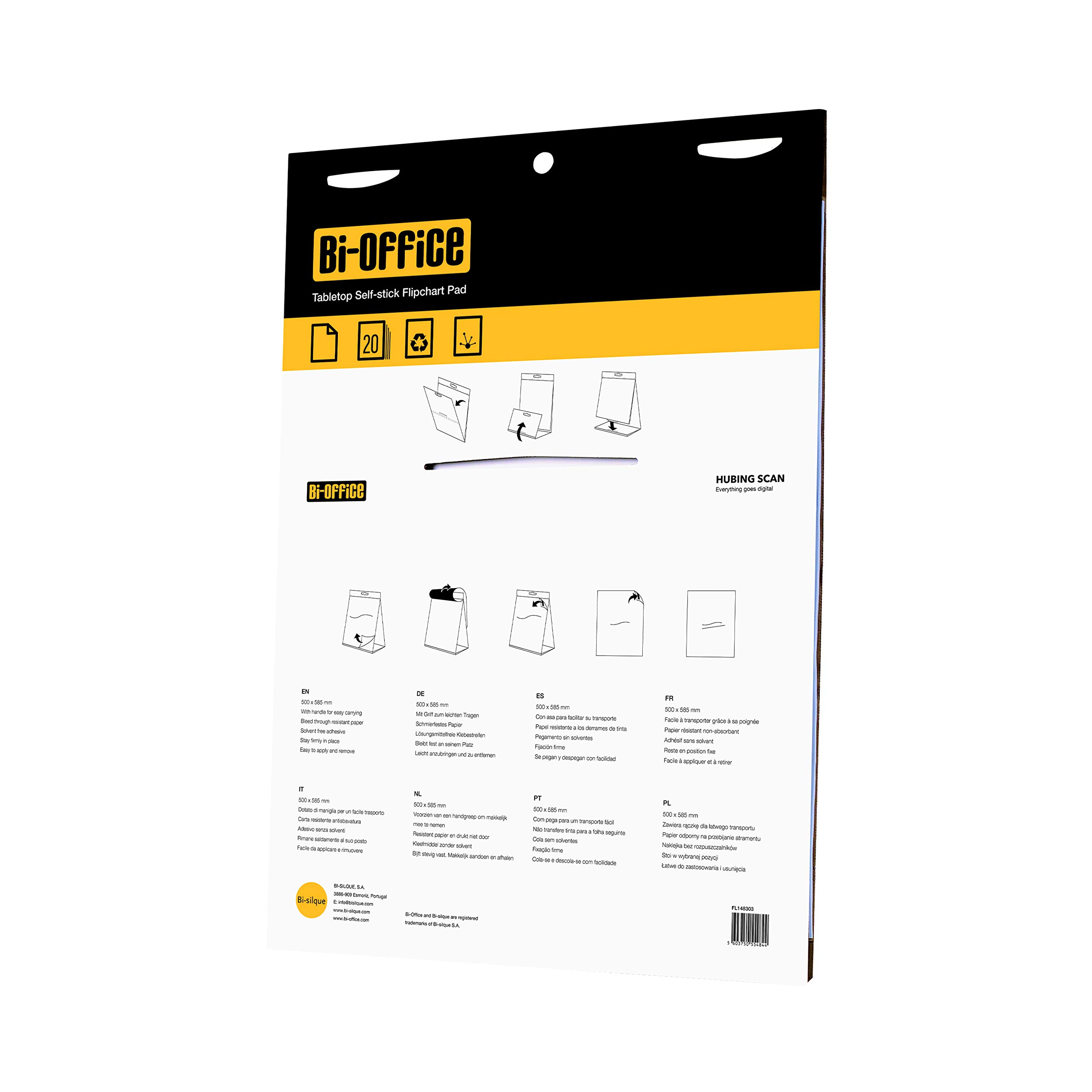 bi-office-easy-bloc-notes-autoadh-sif-de-table-20-feuilles-58-5x50-cm-70-g-m image 2