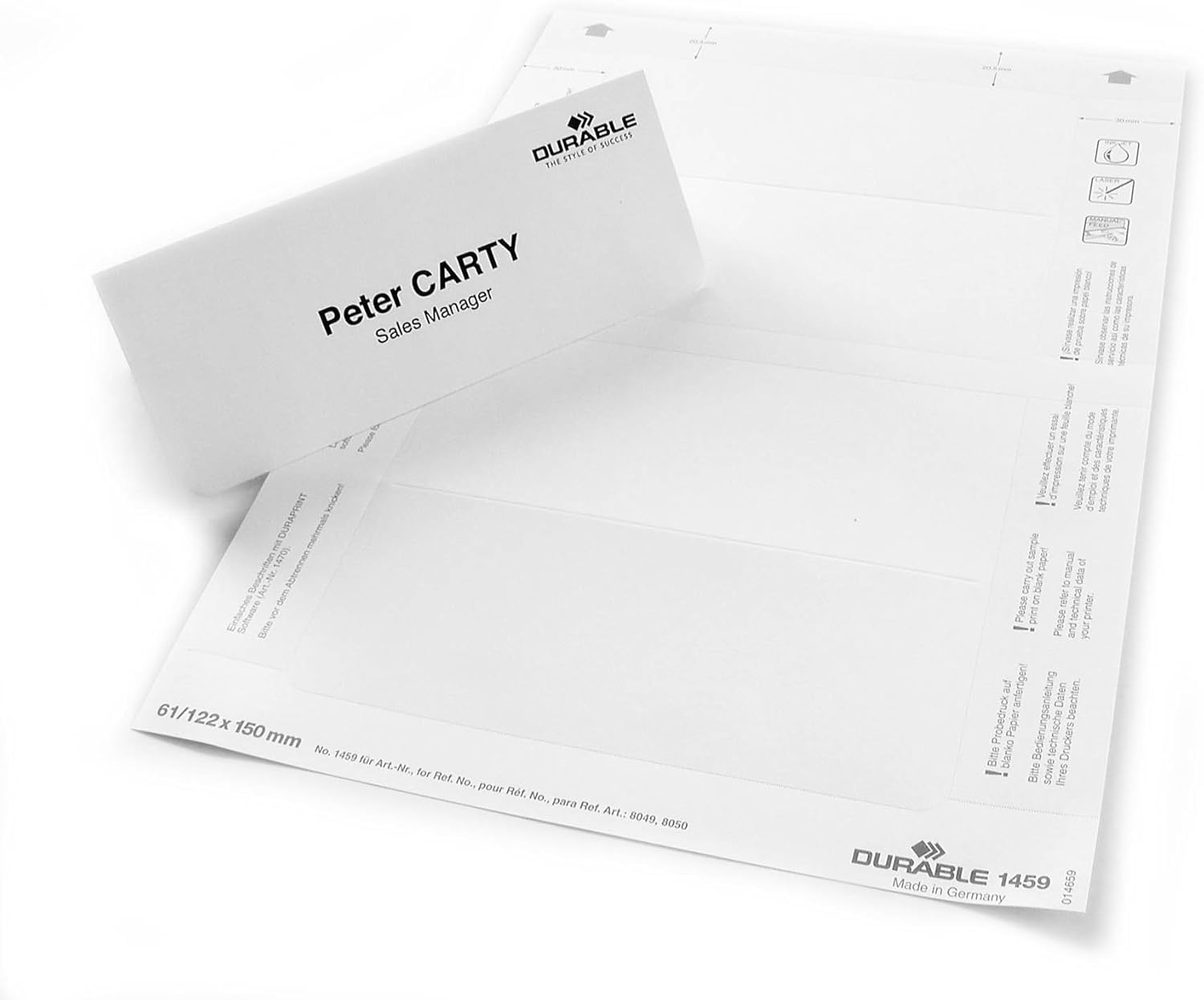 durable-duracard-20-planches-a4-insertions-badges-61-122x150mm-40-insertions-imp image 2