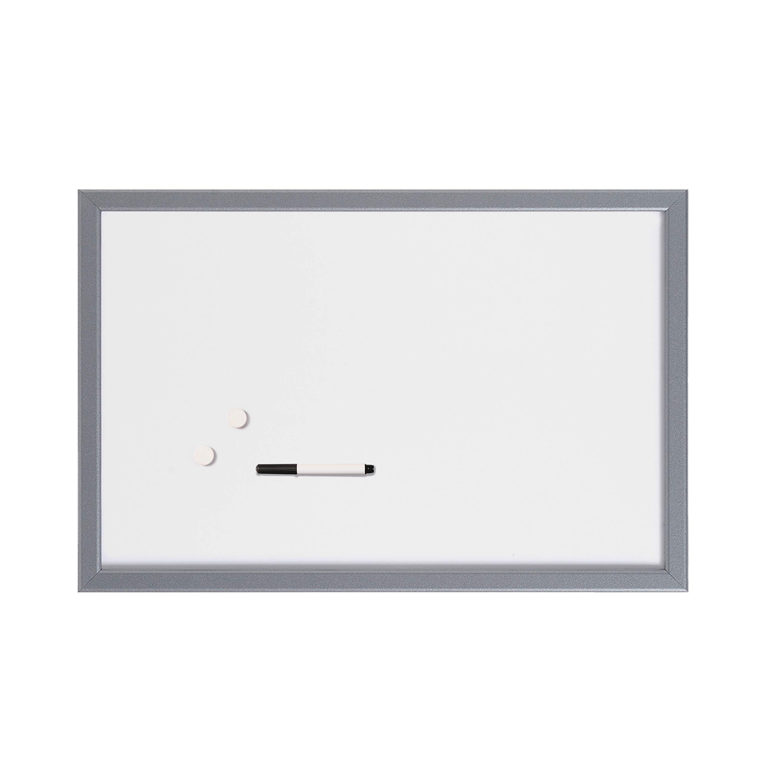 bi-office-maya-tableau-blanc-laqu-magn-tique-40-x-60-cm-cadre-argent image 2