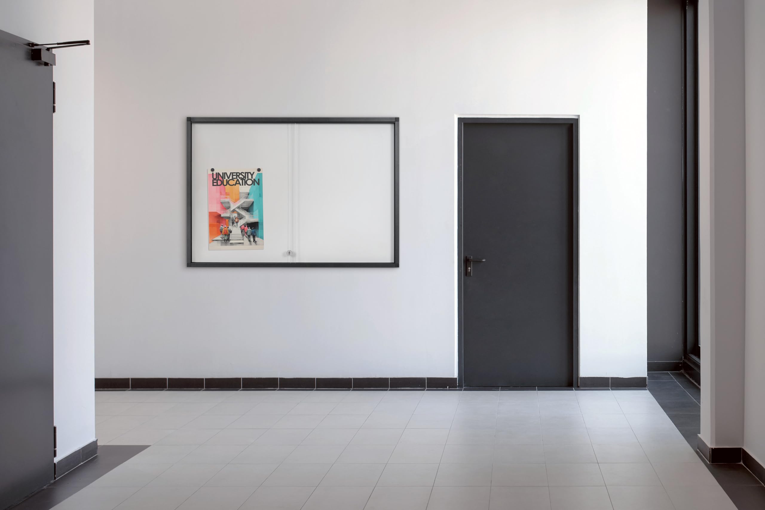 bi-office-exhibit-extra-vitrine-magn-tique-10xa4-portes-coulissantes-verre-cadre image 8