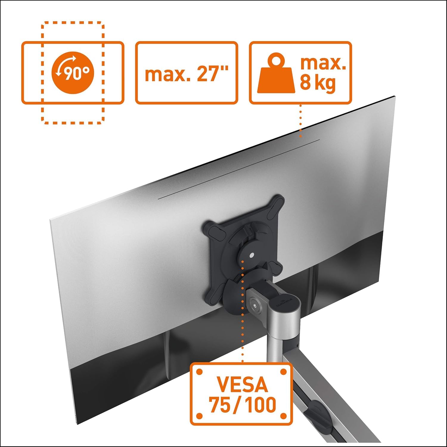 durable-508523-support-double-cran-pro-21-27-pouces-vesa-75-100-pince-argent image 4