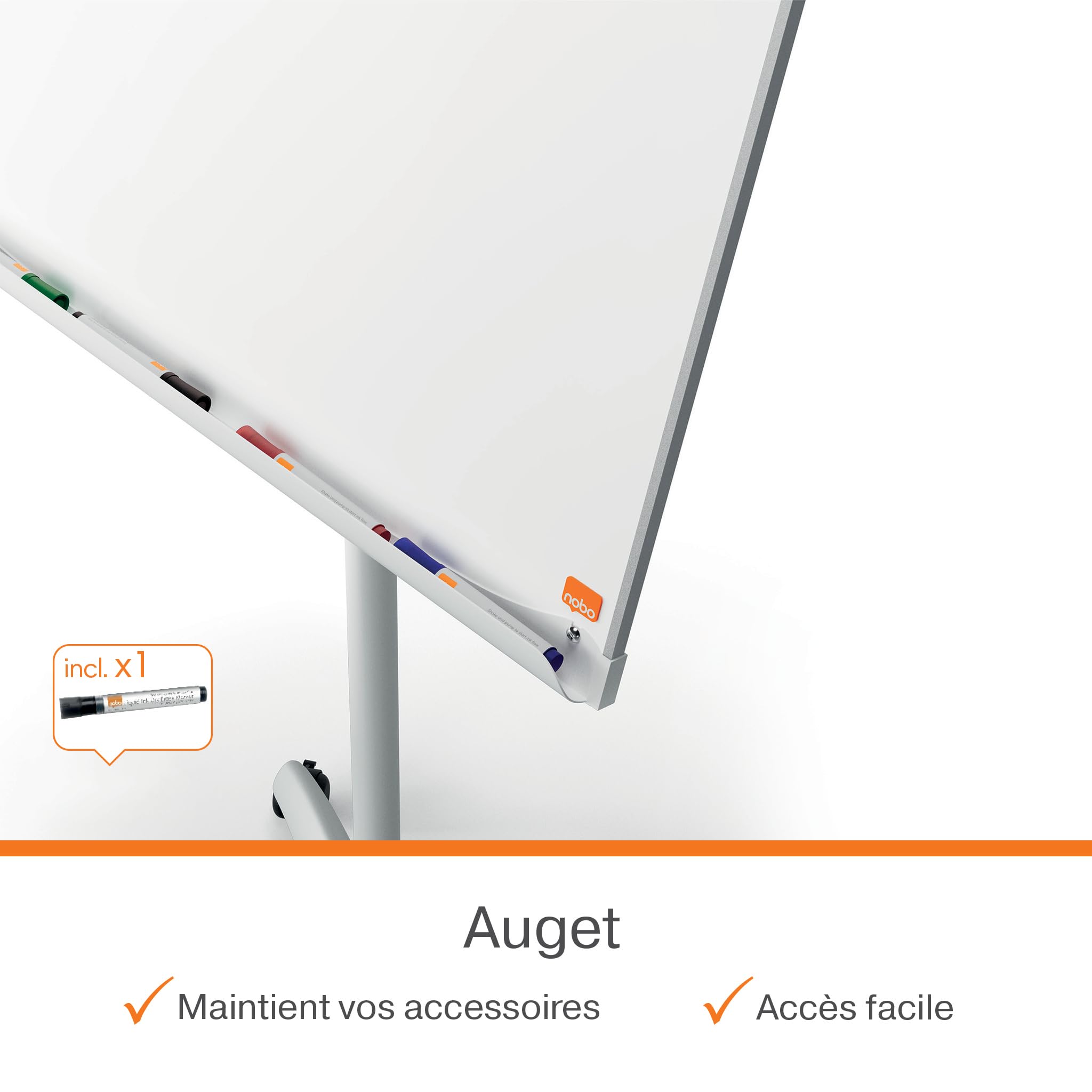 nobo-premium-plus-chevalet-tableau-blanc-magn-tique-mobile-sur-roulettes-crochet image 7