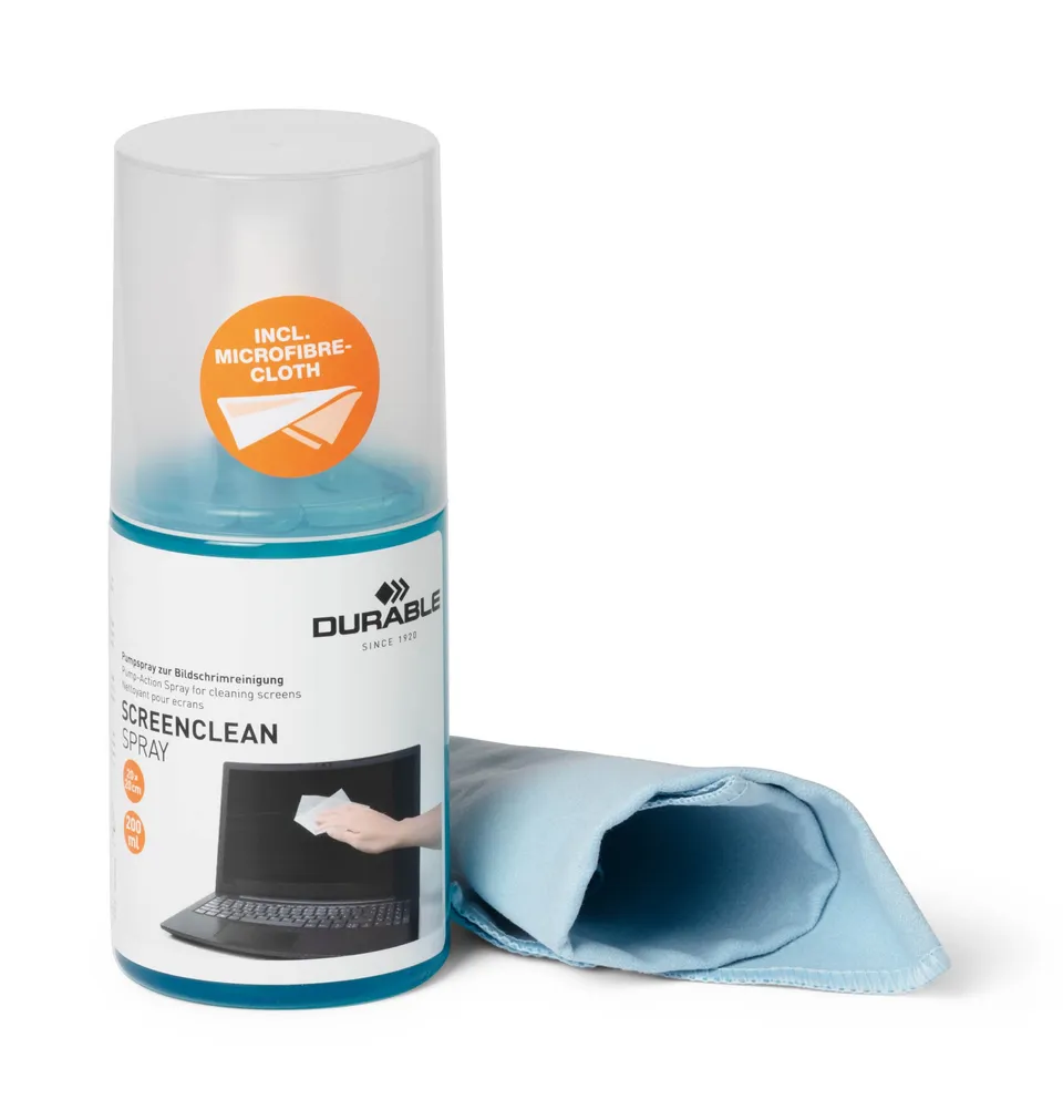 durable-screenclean-582300-spray-nettoyant-cran-200-ml-chiffon-microfibre image 1