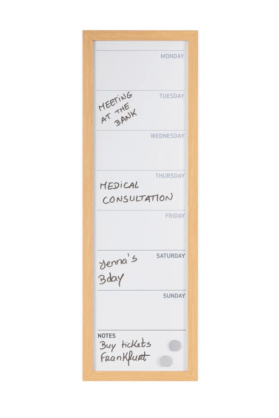bi-office-maya-tableau-planning-vertical-magn-tique-effa-able-60-x-20-cm-pin image 1