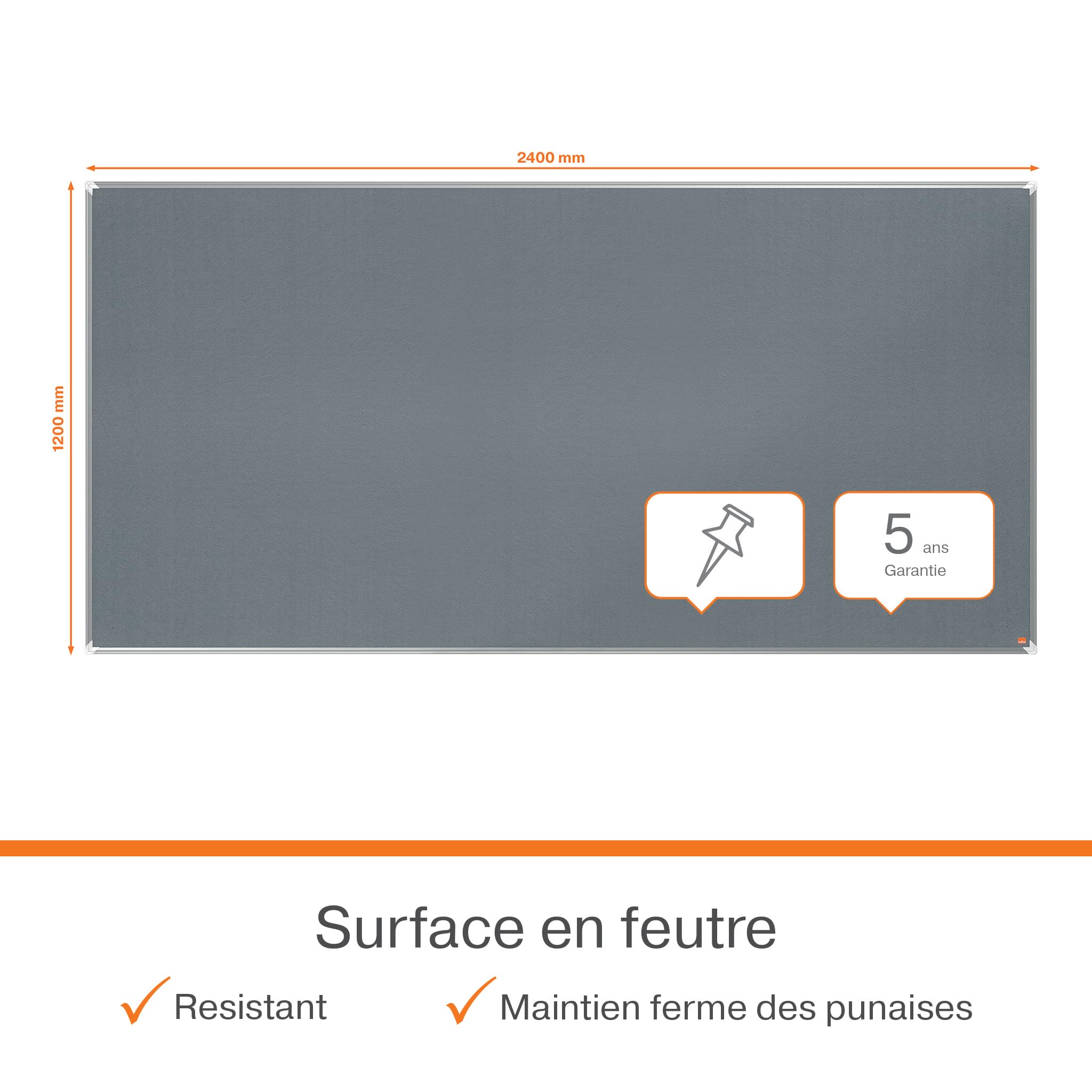 nobo-premium-plus-tableau-d-affichage-en-feutre-2400-x-1200-mm-cadre-aluminium-g image 3