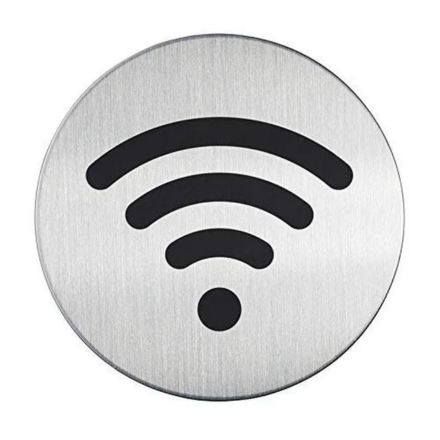 durable-pictogramme-rond-wifi-83-mm-acier-adh-sif-argent image 1