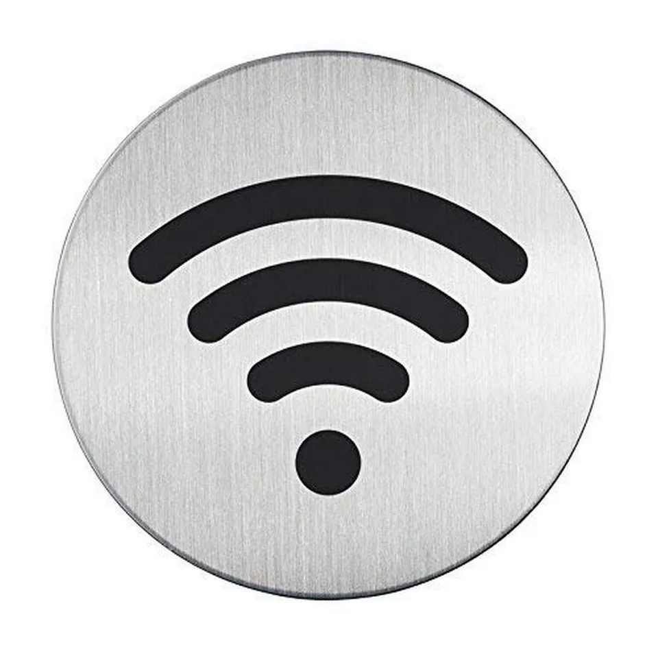 durable-pictogramme-rond-wifi-83-mm-acier-adh-sif-argent image 1