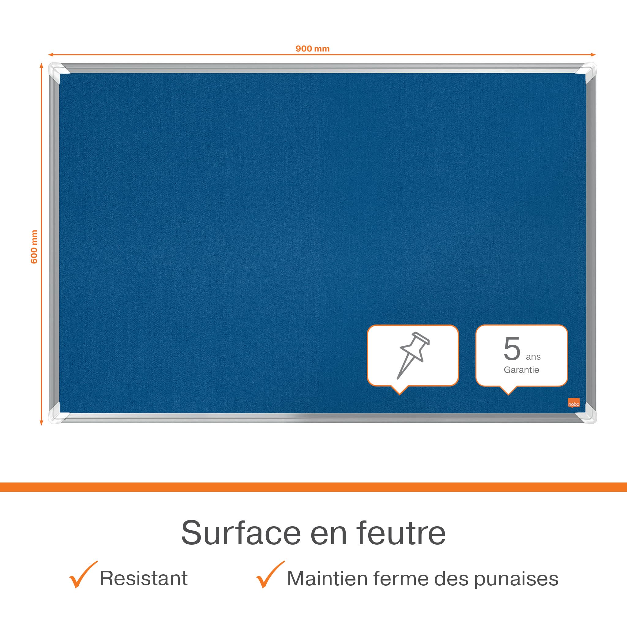 nobo-tableau-d-affichage-feutre-premium-plus-900x600-mm-bleu-cadre-aluminium-191 image 3