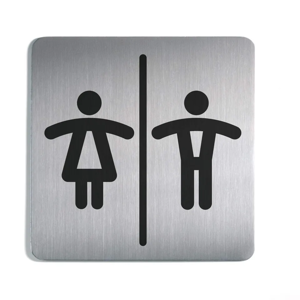 durable-495823-pictogramme-wc-femmes-hommes-150-x-150-mm-acier-bross-inoxydable image 1