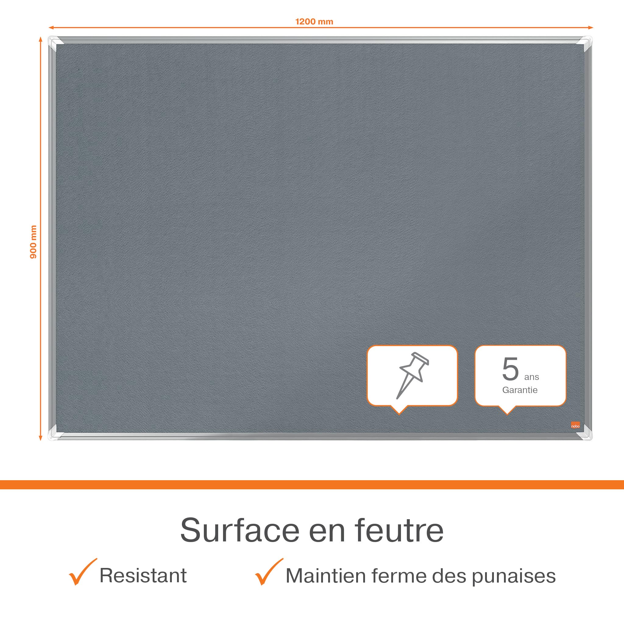 nobo-premium-plus-tableau-d-affichage-feutre-gris-1200-x-900-mm-cadre-aluminium- image 3