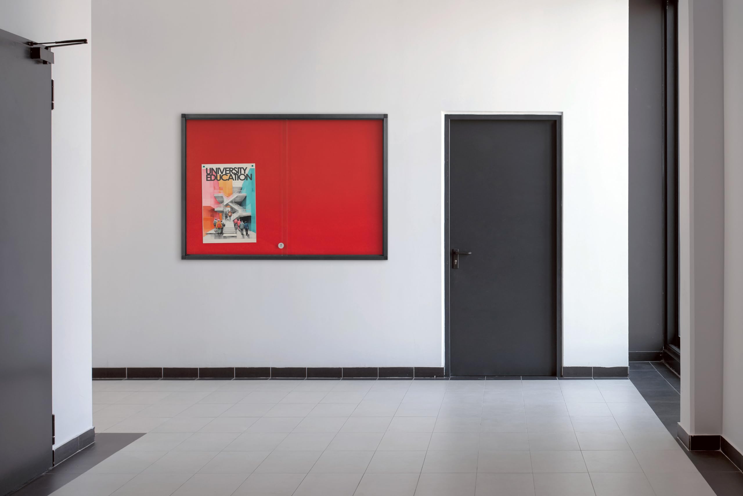 bi-office-exhibit-extra-vitrine-d-exposition-8xa4-feutre-rouge-portes-coulissant image 2
