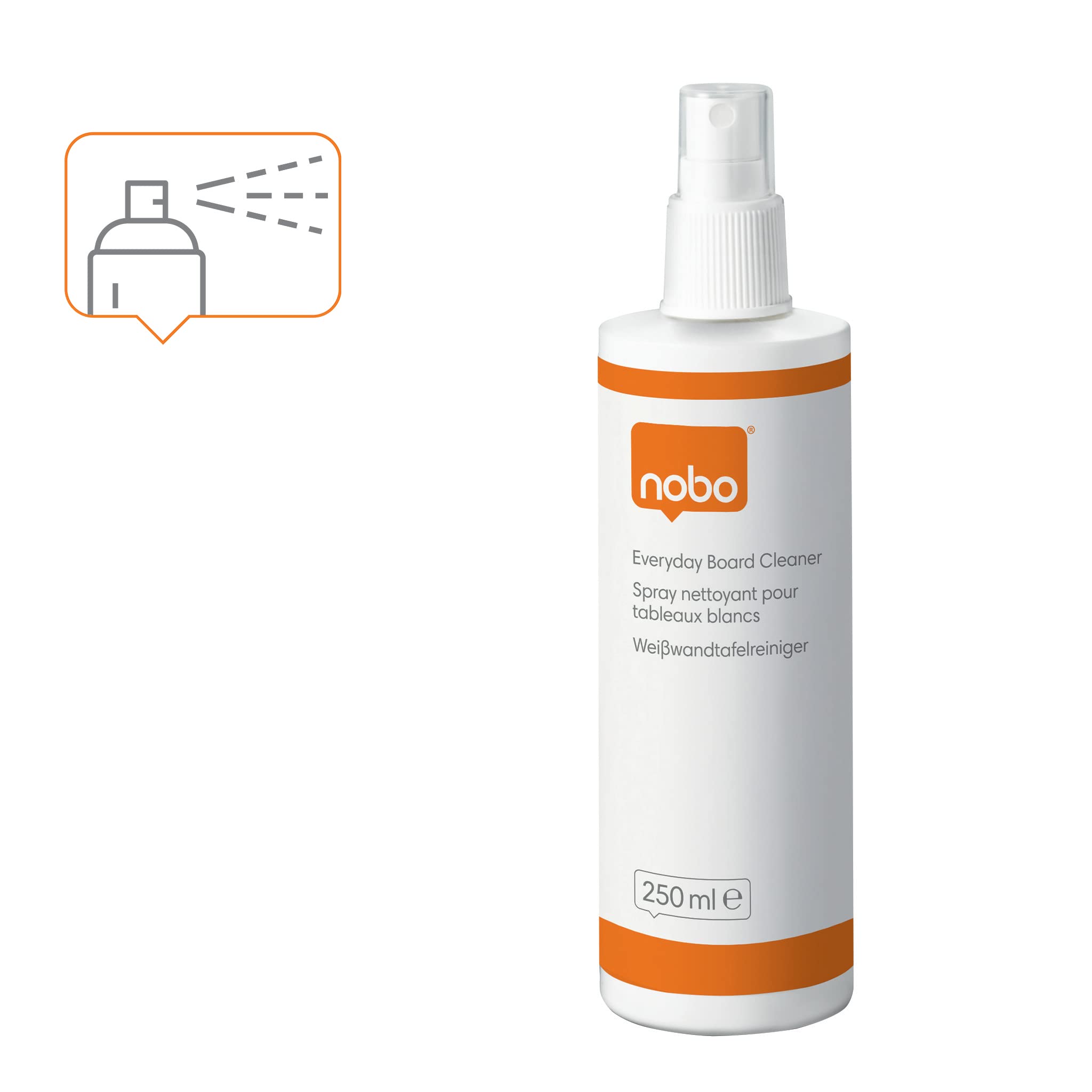 nobo-1901435-spray-nettoyant-quotidien-pour-tableaux-blancs-bouteille-250-ml image 2